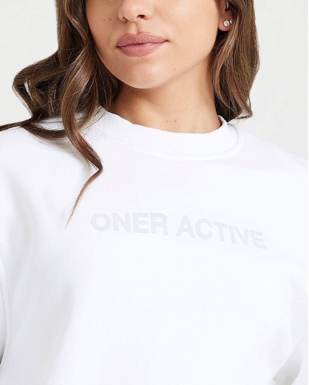 Oner Active Klassische Lounge Oversized Crew Neck Weiß | 61SYWLIZJ