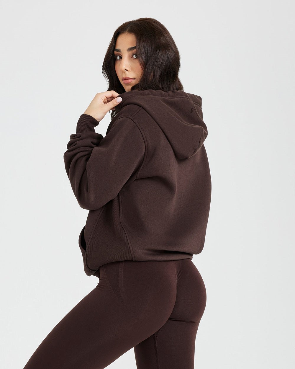 Oner Active Klassische Lounge Oversized Zip Through Hoodie 70% Cocoa | 64EBNCIWR