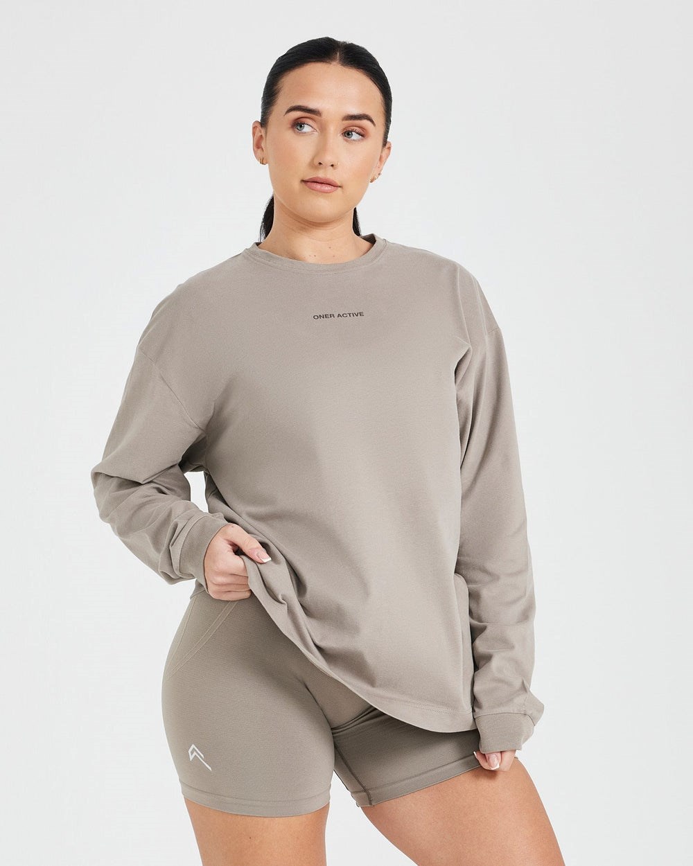 Oner Active Klassische Mirror Graphic Oversized Long Sleeve Top Washed Minky | 65SRDGWVJ