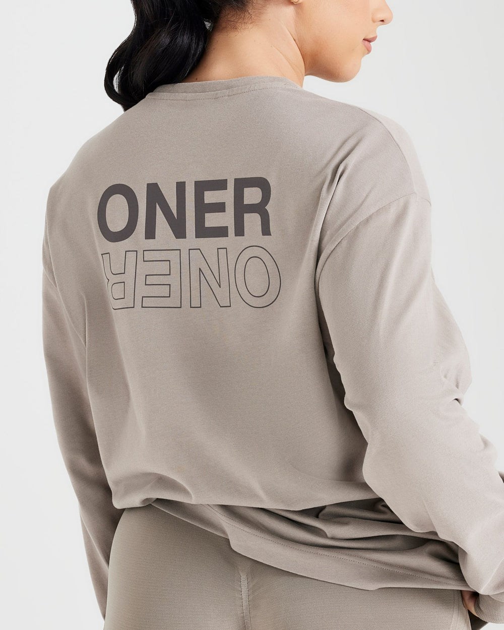 Oner Active Klassische Mirror Graphic Oversized Long Sleeve Top Washed Minky | 65SRDGWVJ