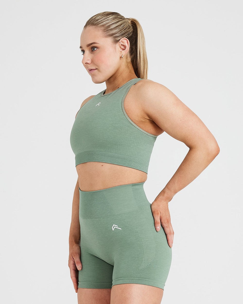 Oner Active Klassische Seamless 2.0 Crop Top Sage Marl | 20JMBGWLX