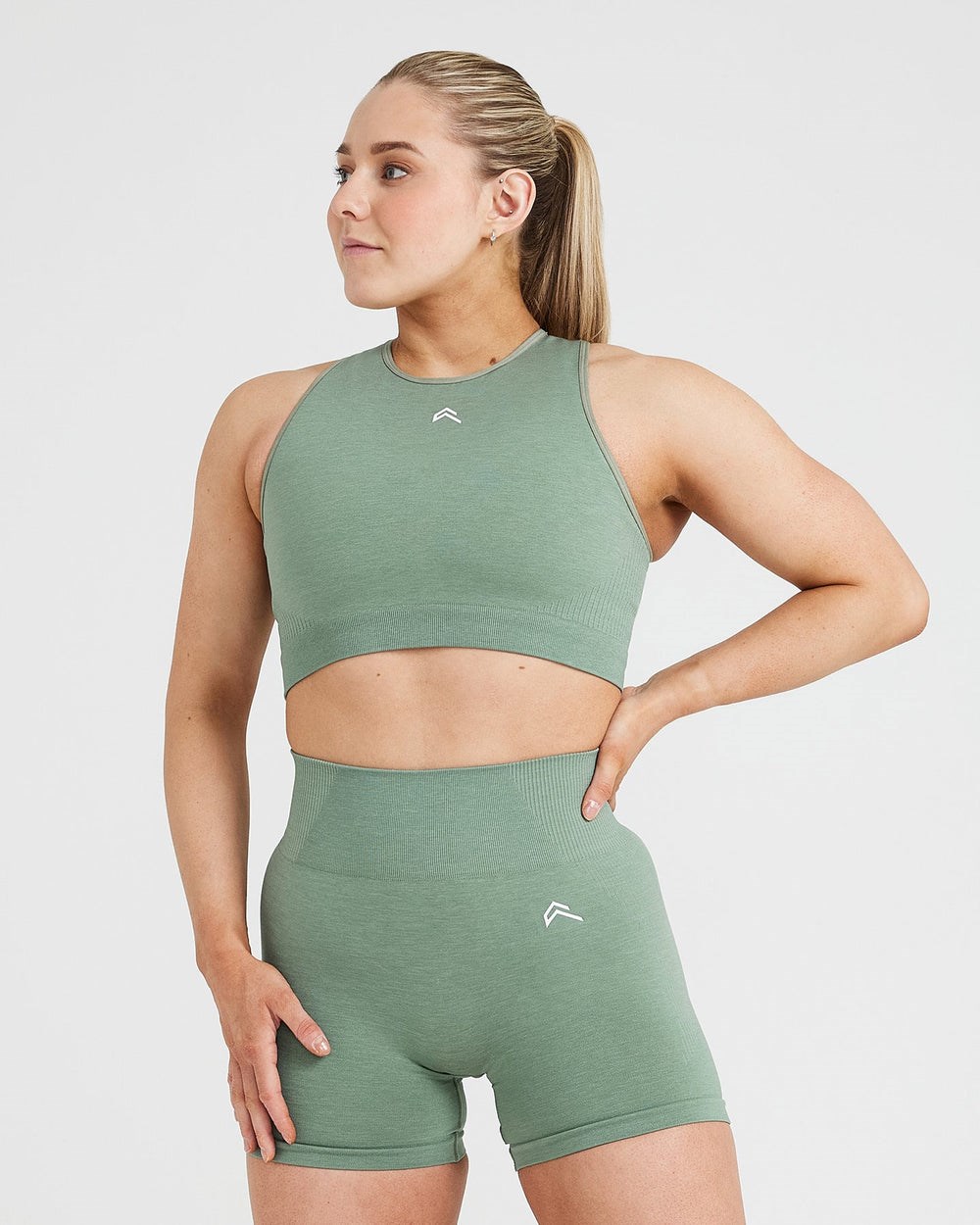 Oner Active Klassische Seamless 2.0 Crop Top Sage Marl | 20JMBGWLX