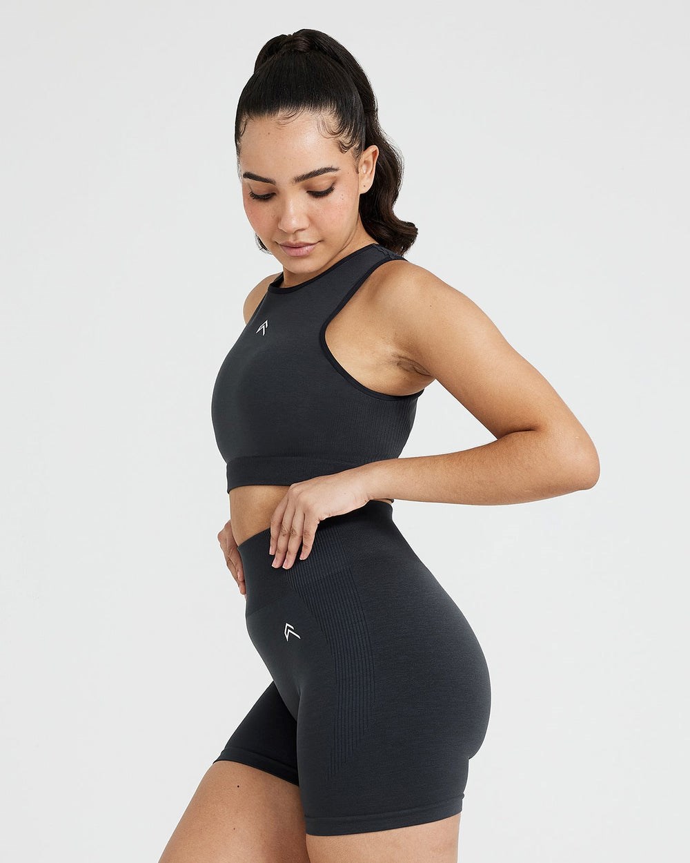 Oner Active Klassische Seamless 2.0 Crop Top Coal Marl | 93NFEKYSV