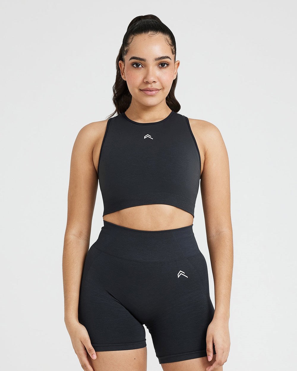 Oner Active Klassische Seamless 2.0 Crop Top Coal Marl | 93NFEKYSV