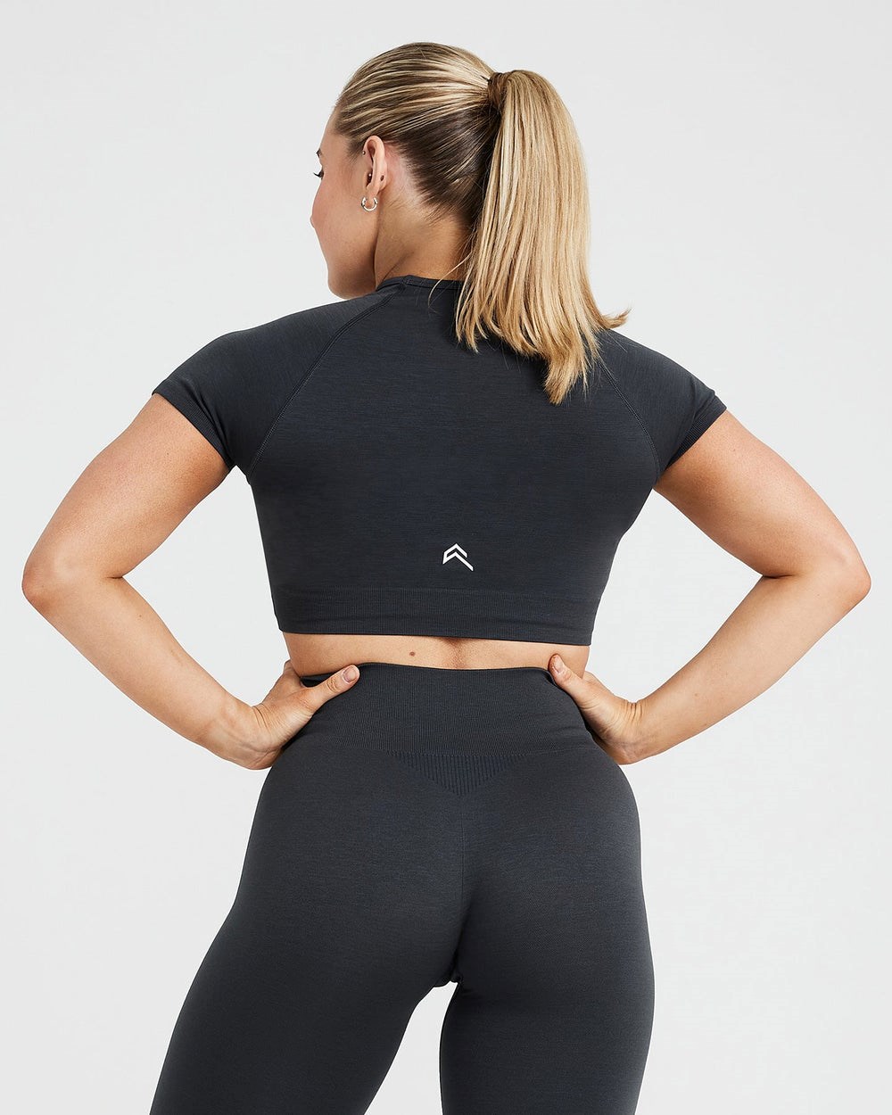 Oner Active Klassische Seamless 2.0 Kurzes Sleeve Crop Top Coal Marl | 06OUKDFSX