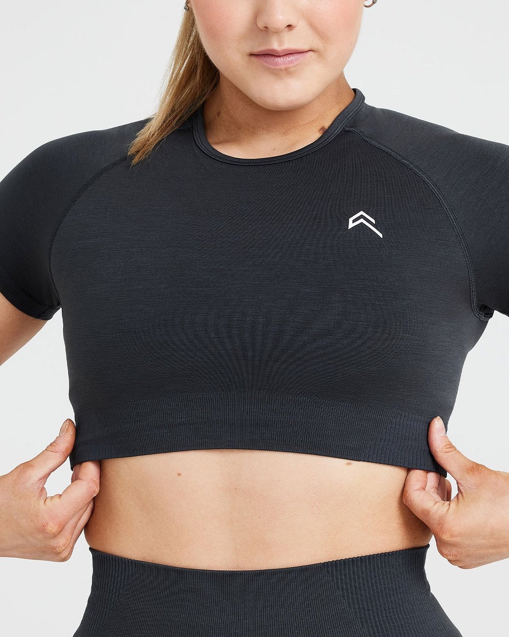 Oner Active Klassische Seamless 2.0 Kurzes Sleeve Crop Top Coal Marl | 06OUKDFSX