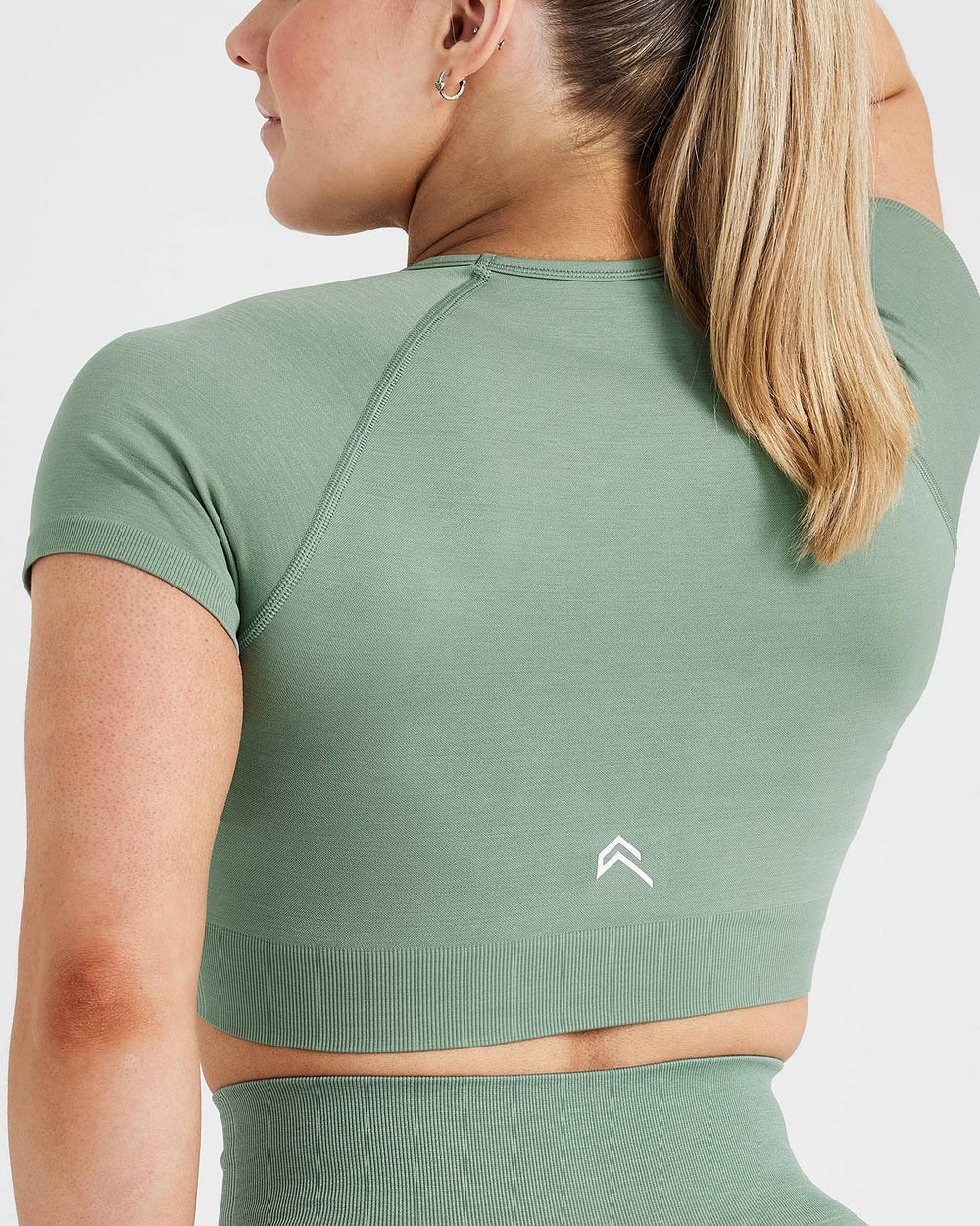 Oner Active Klassische Seamless 2.0 Kurzes Sleeve Crop Top Sage Marl | 23ISLPBKM