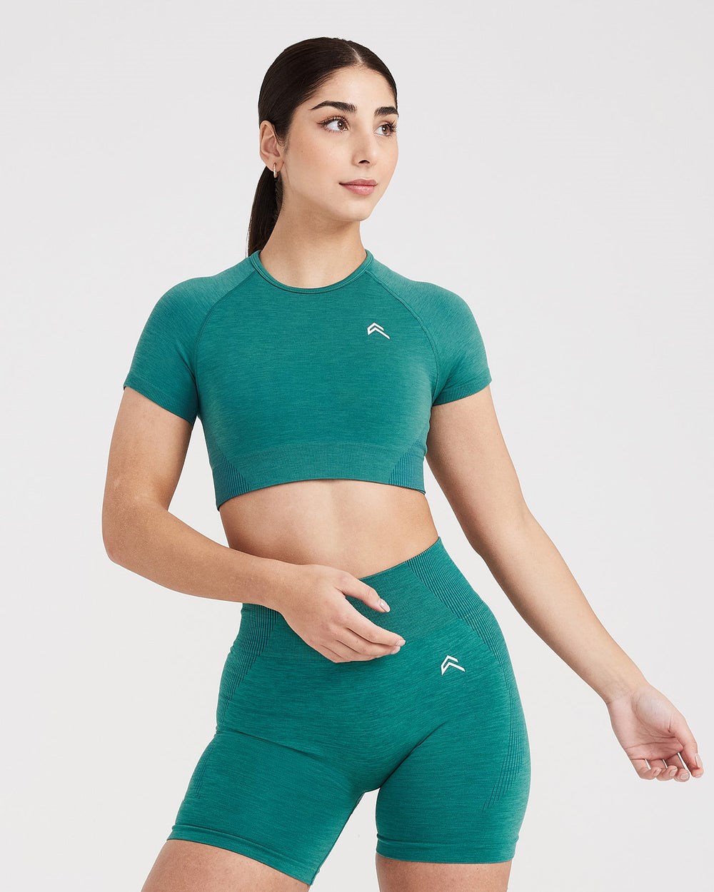 Oner Active Klassische Seamless 2.0 Kurzes Sleeve Crop Top Grün | 45DNZIHBC