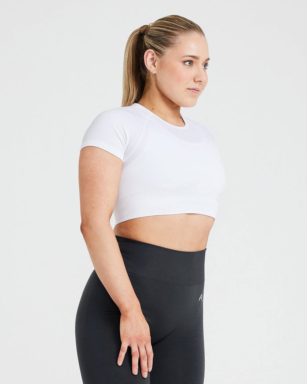 Oner Active Klassische Seamless 2.0 Kurzes Sleeve Crop Top Weiß | 53KETPRIF