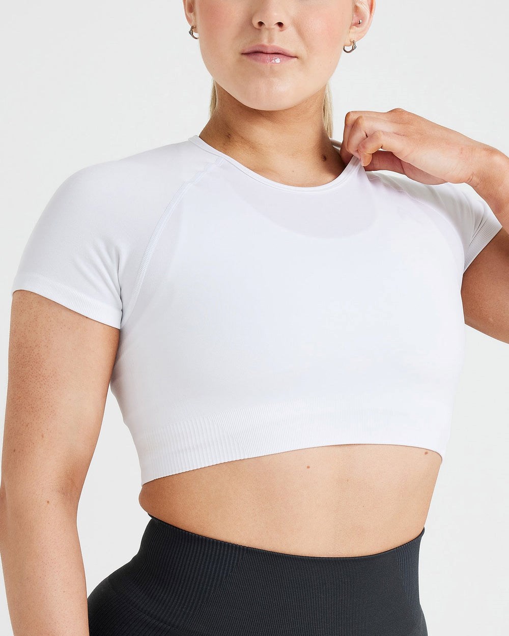 Oner Active Klassische Seamless 2.0 Kurzes Sleeve Crop Top Weiß | 53KETPRIF