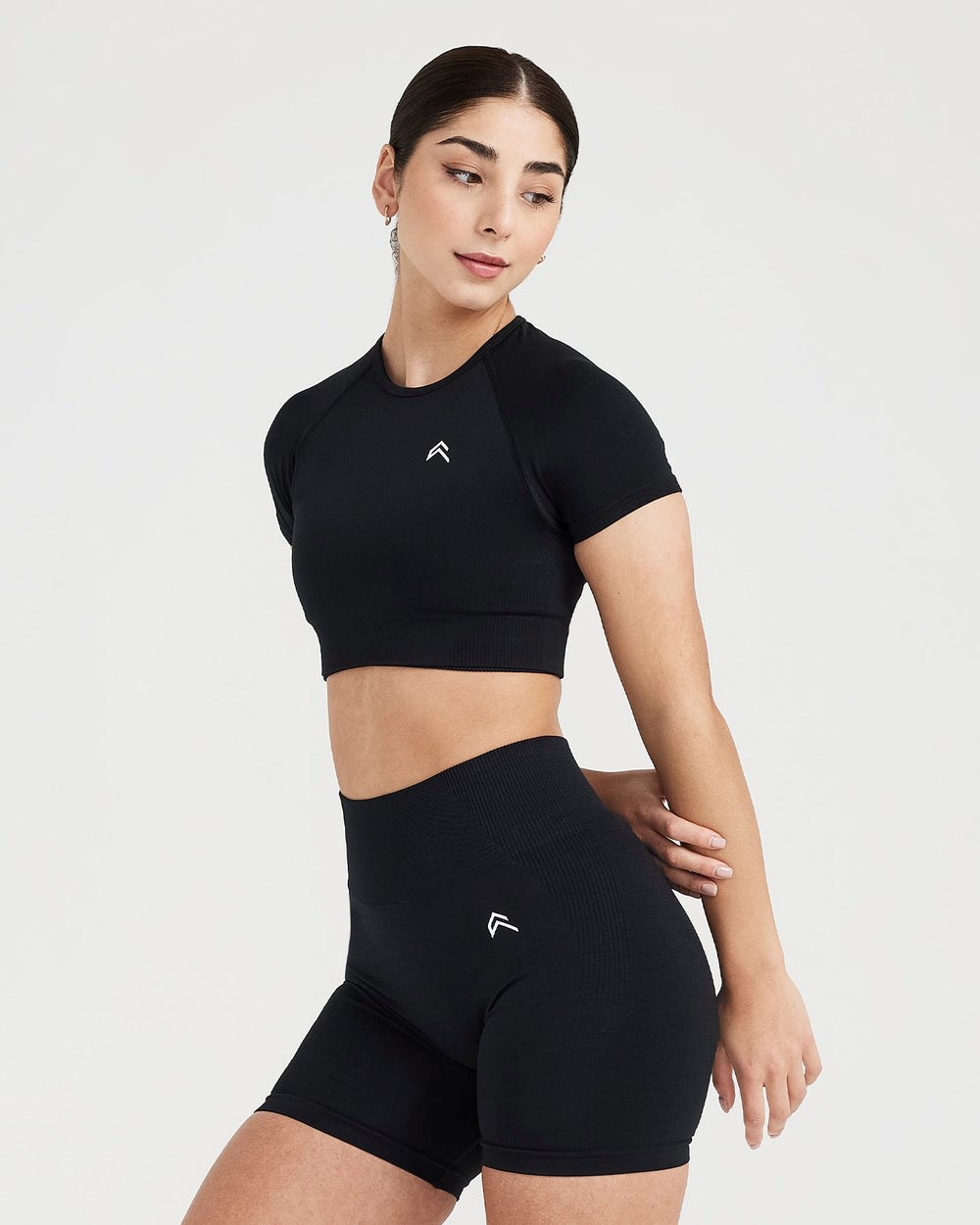 Oner Active Klassische Seamless 2.0 Kurzes Sleeve Crop Top Schwarz | 64SUNFQHX