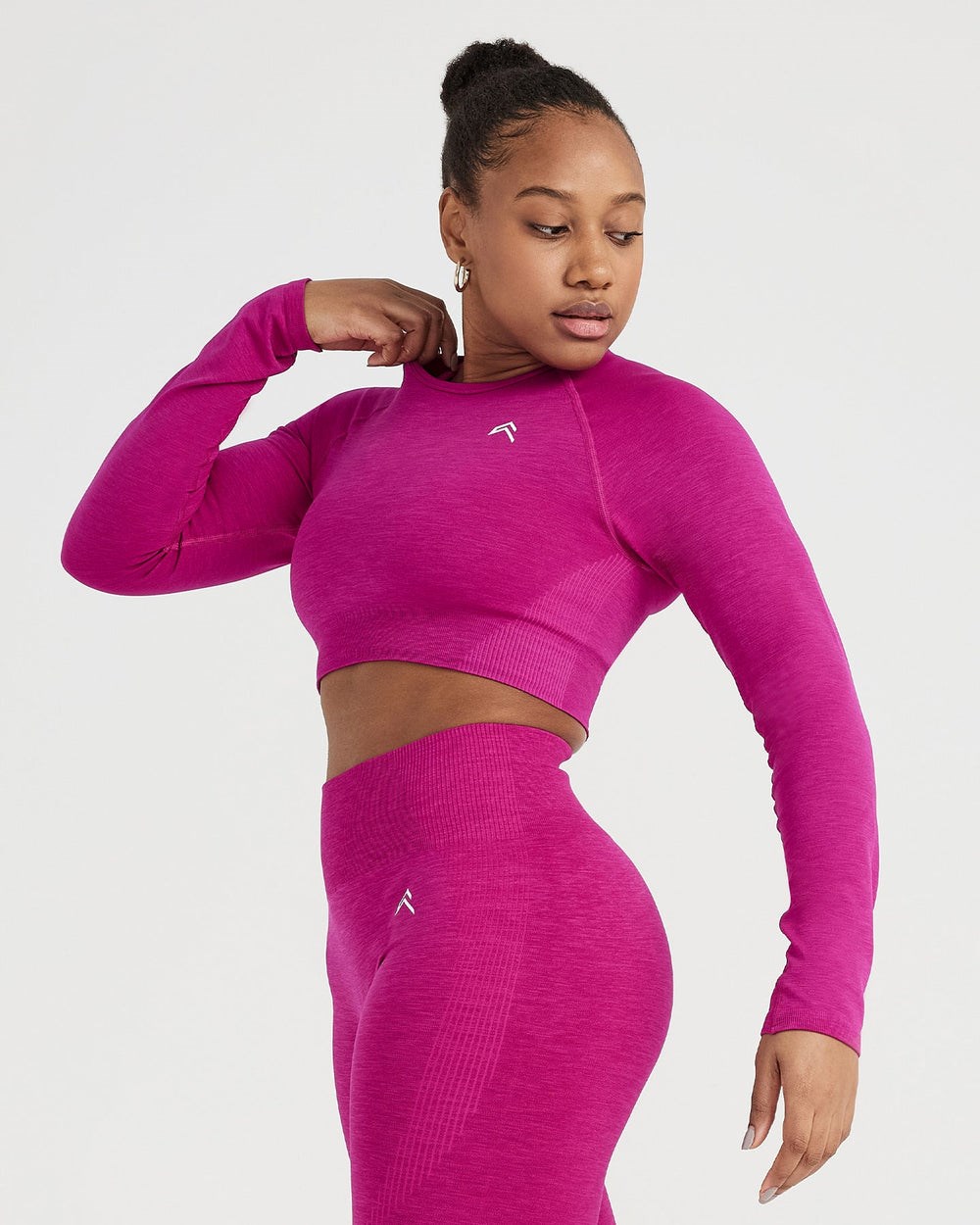 Oner Active Klassische Seamless 2.0 Long Sleeve Crop Top Fuchsie | 63PUMBAOD