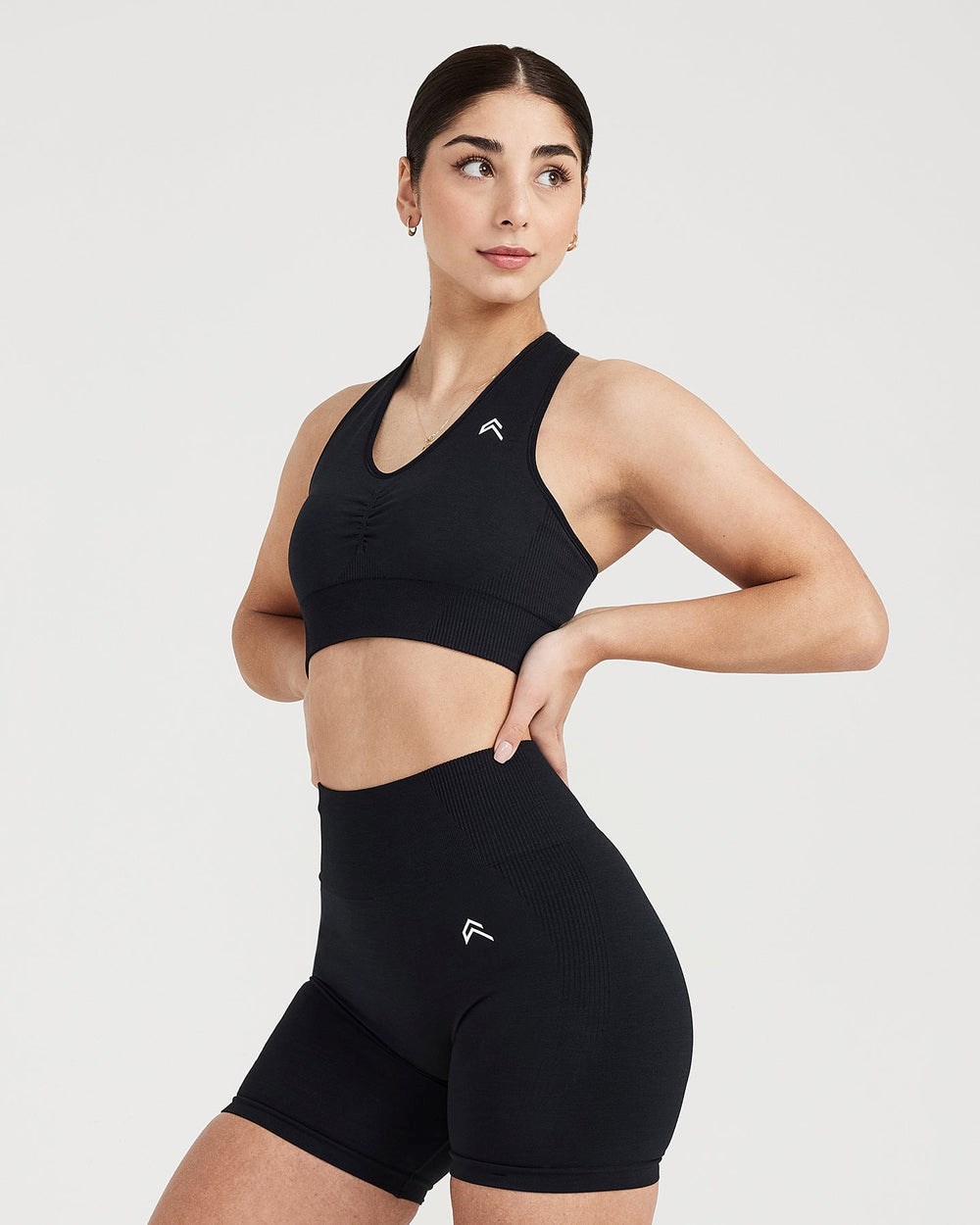 Oner Active Klassische Seamless 2.0 V-Neck Bralette Schwarz | 10ZCMBHYO