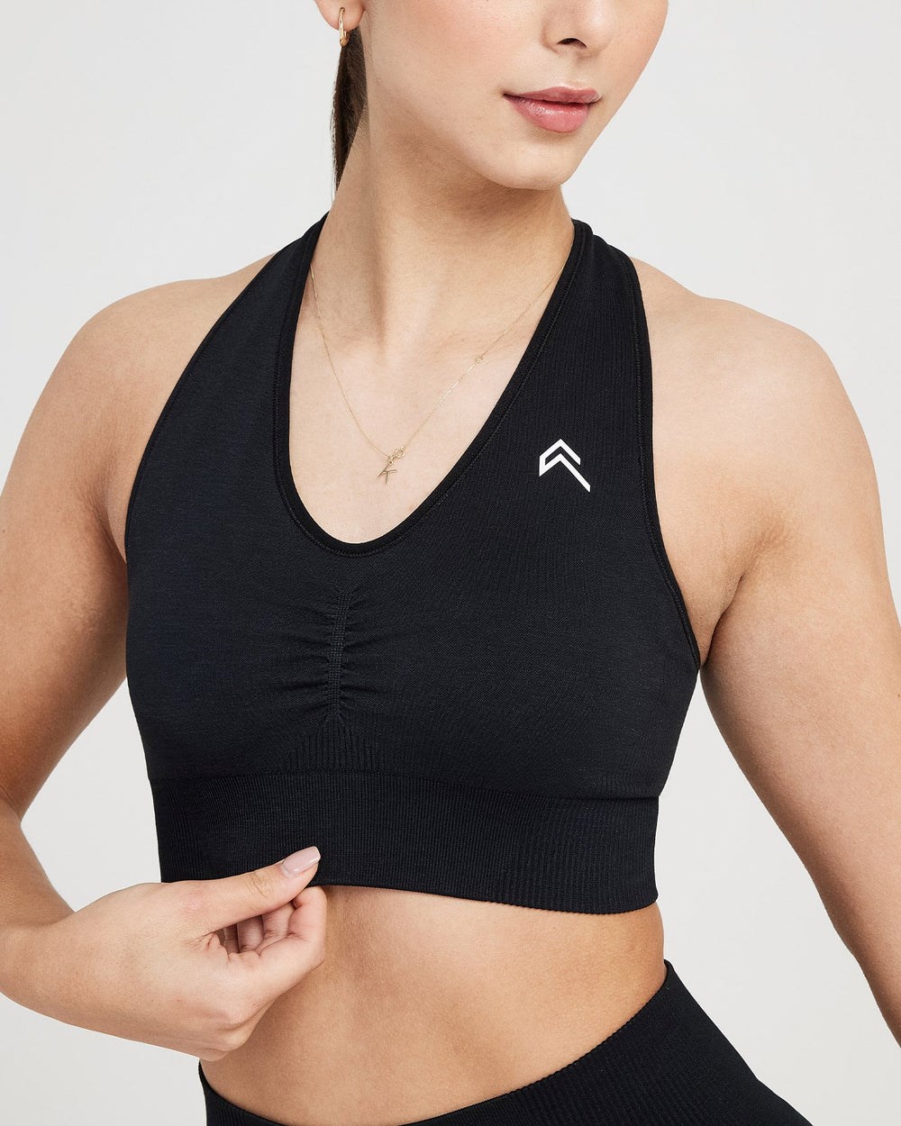 Oner Active Klassische Seamless 2.0 V-Neck Bralette Schwarz | 10ZCMBHYO