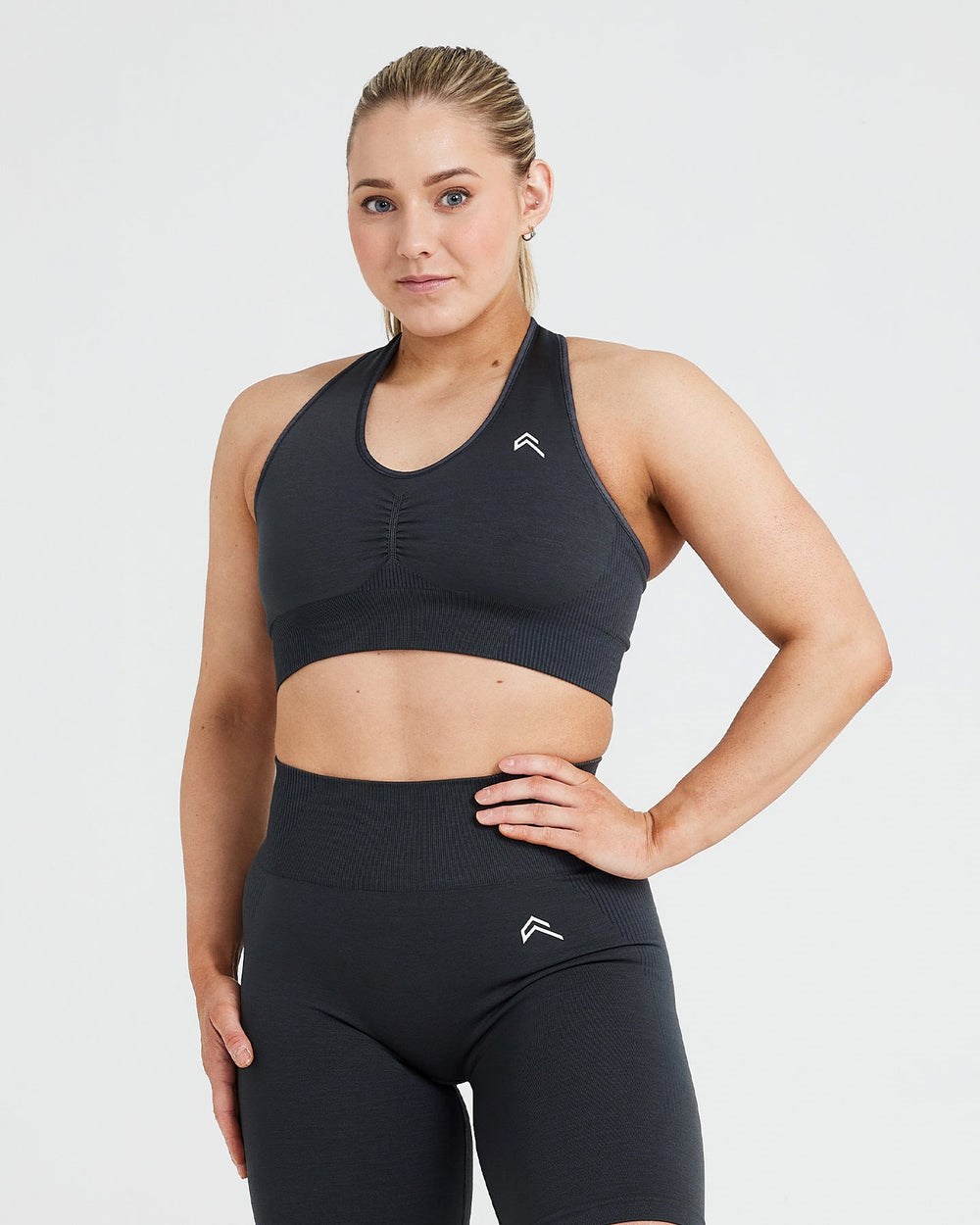 Oner Active Klassische Seamless 2.0 V-Neck Bralette Coal Marl | 53DVGTYUR