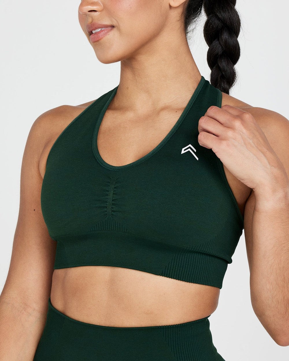 Oner Active Klassische Seamless 2.0 V-Neck Bralette Evergreen Marl | 65IHMEDFY