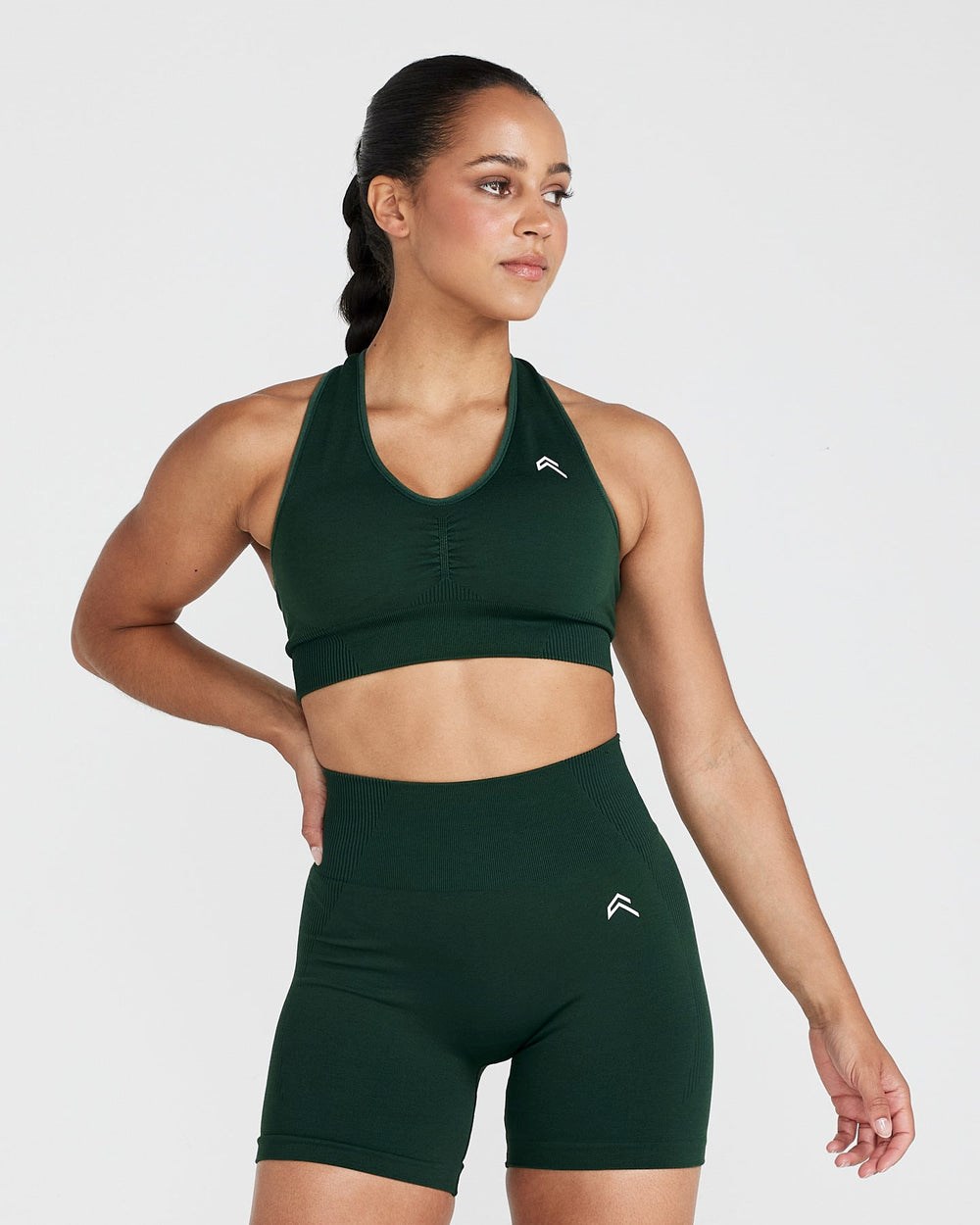 Oner Active Klassische Seamless 2.0 V-Neck Bralette Evergreen Marl | 65IHMEDFY