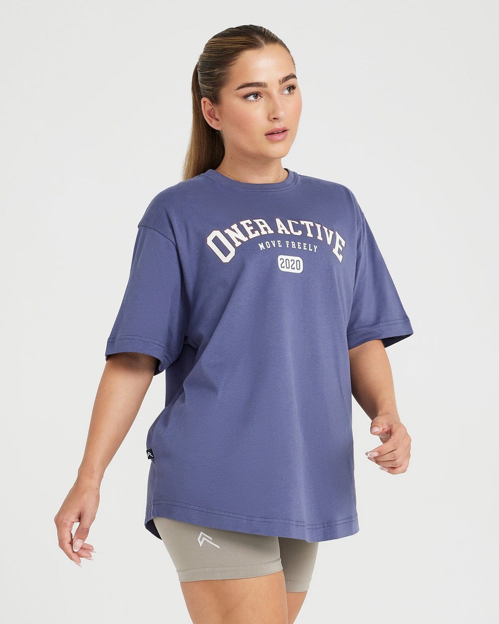 Oner Active Oversized Kurzes Sleeve Club Tee Blau | 75RYIKOHN