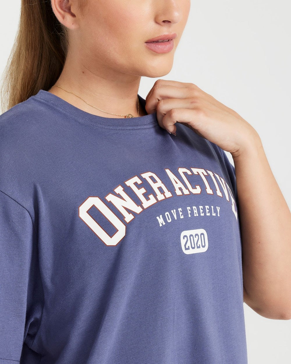 Oner Active Oversized Kurzes Sleeve Club Tee Blau | 75RYIKOHN