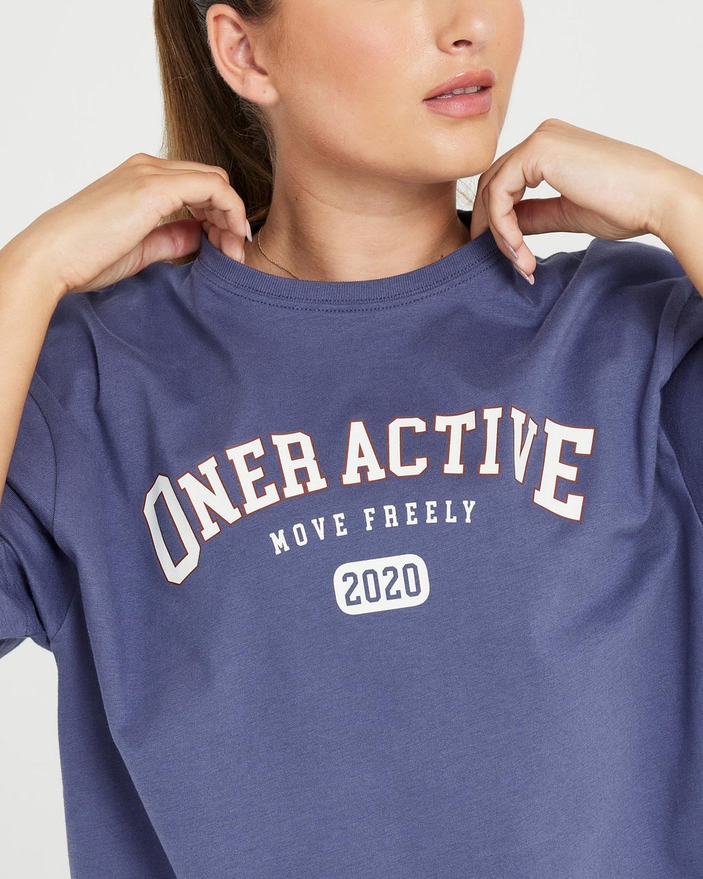 Oner Active Oversized Kurzes Sleeve Club Tee Blau | 75RYIKOHN