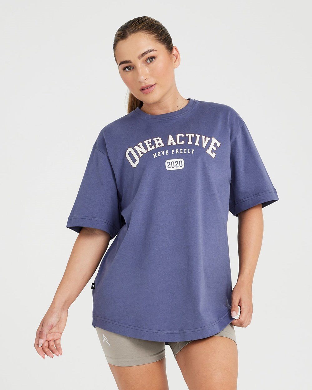 Oner Active Oversized Kurzes Sleeve Club Tee Blau | 75RYIKOHN