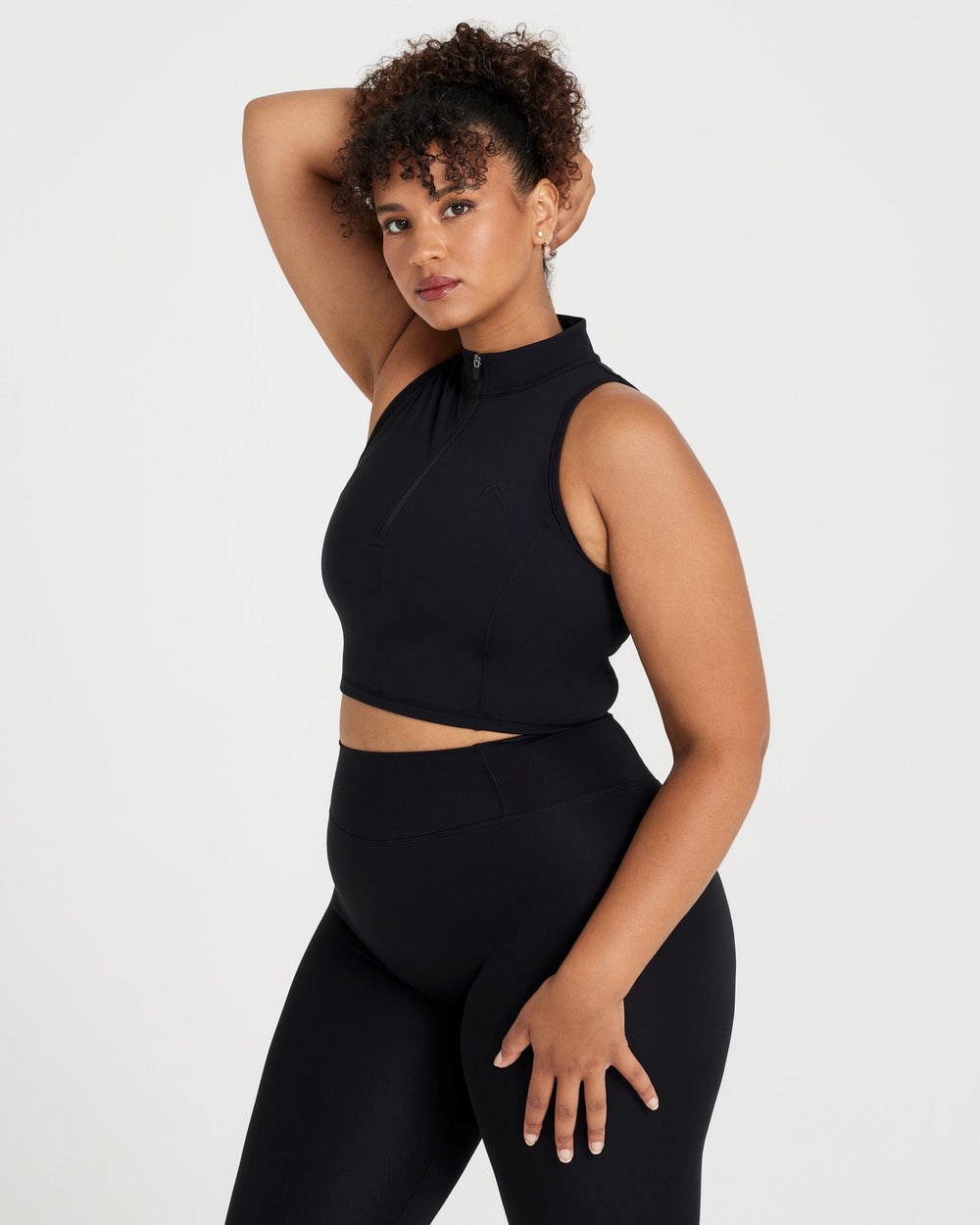 Oner Active Timeless Half Zip Crop Tank Schwarz | 91YNTZGEI