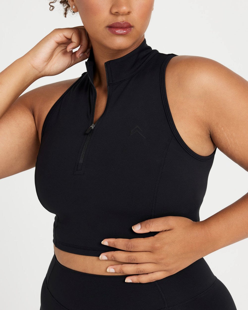 Oner Active Timeless Half Zip Crop Tank Schwarz | 91YNTZGEI