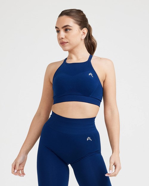 Oner Active Effortless Seamless High Neck Bralette Midnight | 65NJYAFDX