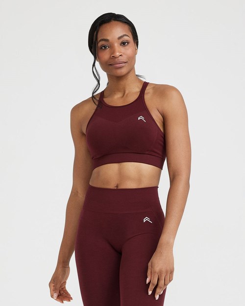 Oner Active Effortless Seamless High Neck Bralette Rosewood | 78AIZROUD