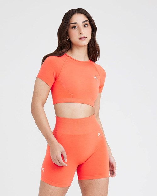 Oner Active Effortless Seamless Kurzes Sleeve Crop Top Peach Blossom | 51DKOHBRN