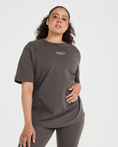 Oner Active Graphic Oversized Kurzes Sleeve Tee Tiefes | 09BMEXJHR