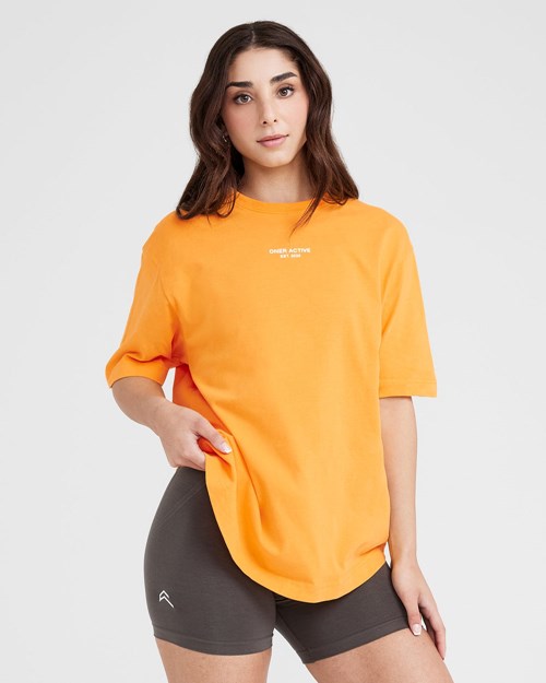 Oner Active Graphic Oversized Kurzes Sleeve Tee Washed Sunset | 65NKPSUYG