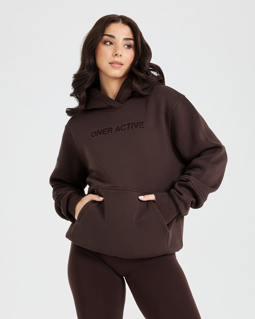 Oner Active Klassische Lounge Oversized Hoodie 70% Cocoa | 17LVIUHZB