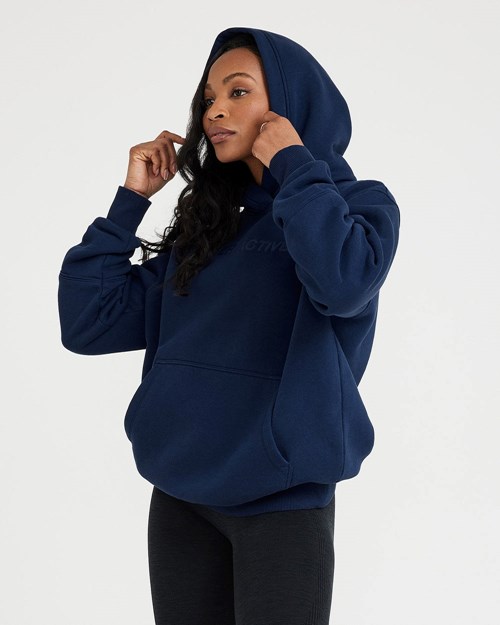 Oner Active Klassische Lounge Oversized Hoodie Midnight | 18FXEUSLO