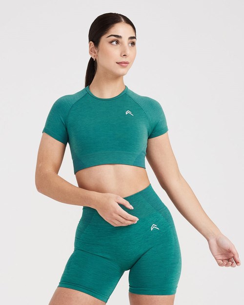 Oner Active Klassische Seamless 2.0 Kurzes Sleeve Crop Top Grün | 45DNZIHBC