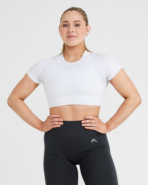 Oner Active Klassische Seamless 2.0 Kurzes Sleeve Crop Top Weiß | 53KETPRIF