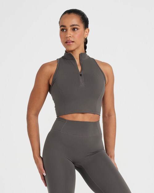 Oner Active Timeless Half Zip Crop Tank Tiefes | 20GPAFUWM